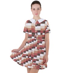 Chromaticmosaic Print Pattern Short Sleeve Shoulder Cut Out Dress  by dflcprintsclothing