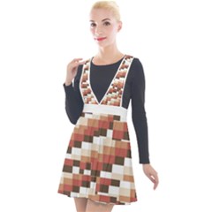 Chromaticmosaic Print Pattern Plunge Pinafore Velour Dress by dflcprintsclothing