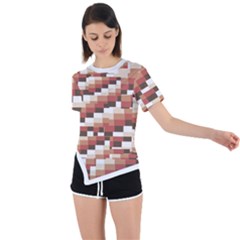 Chromaticmosaic Print Pattern Asymmetrical Short Sleeve Sports T-shirt by dflcprintsclothing