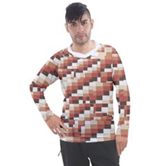 Chromaticmosaic Print Pattern Men s Pique Long Sleeve T-shirt