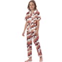 ChromaticMosaic Print Pattern Kids  Satin Short Sleeve Pajamas Set View1