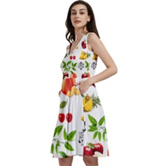 Royal Mag (fruit Pattern) Sleeveless V-neck Skater Dress With Pockets by RoyalMag