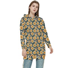 Flower 120424 Women s Long Oversized Pullover Hoodie