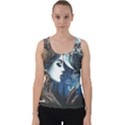 Steampunk Woman With Owl 2 Steampunk Woman With Owl Woman With Owl Strap Velvet Tank Top View1