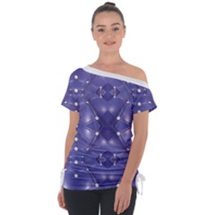 Couch Material Photo Manipulation Collage Pattern Off Shoulder Tie-up T-shirt