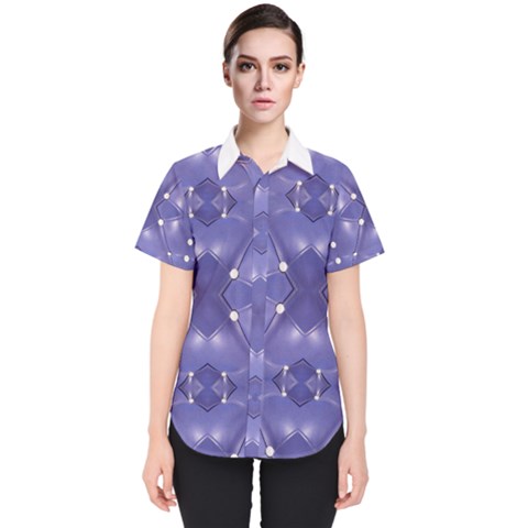 Couch Material Photo Manipulation Collage Pattern Women s Short Sleeve Shirt by dflcprintsclothing