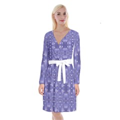 Couch Material Photo Manipulation Collage Pattern Long Sleeve Velvet Front Wrap Dress