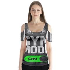 Gym Mode Butterfly Sleeve Cutout T-shirt 