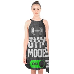 Gym Mode Halter Collar Waist Tie Chiffon Dress by Store67