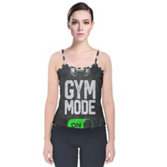 Gym Mode Velvet Spaghetti Strap Top