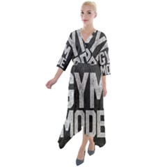 Gym Mode Quarter Sleeve Wrap Front Maxi Dress by Store67