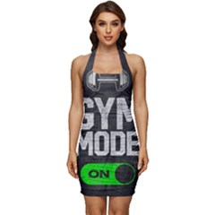 Gym Mode Sleeveless Wide Square Neckline Ruched Bodycon Dress by Store67