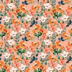 Orange Roses Fabric by DinkovaArt