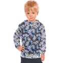 Blue Flowers Dark Blue Flowers Kids  Hooded Pullover View1