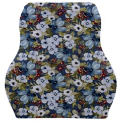 Blue Flowers Dark Blue Flowers Car Seat Velour Cushion  by DinkovaArt