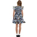 Blue Flowers Dark Blue Flowers Kids  Winged Sleeve Dress View4