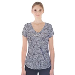 Intricashine Short Sleeve Front Detail Top