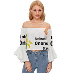 Sacral Chakra s Mantra 1 Off Shoulder Flutter Bell Sleeve Top