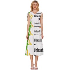 Sacral Chakra s Mantra 1 V-neck Drawstring Shoulder Sleeveless Maxi Dress