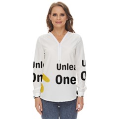 Sacral Chakra s Mantra 1 Zip Up Long Sleeve Blouse