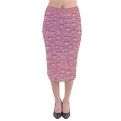 Sweet Emoji Canvas Print Pattern Velvet Midi Pencil Skirt by dflcprintsclothing