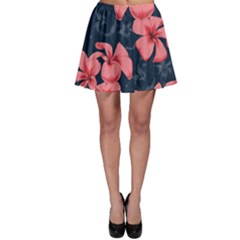 5902244 Pink Blue Illustrated Pattern Flowers Square Pillow Skater Skirt by BlackRoseStore