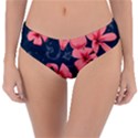 5902244 Pink Blue Illustrated Pattern Flowers Square Pillow Reversible Classic Bikini Bottoms View1