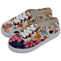 5902244 Pink Blue Illustrated Pattern Flowers Square Pillow Kids  Classic Low Top Sneakers View2