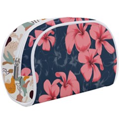 5902244 Pink Blue Illustrated Pattern Flowers Square Pillow Make Up Case (large) by BlackRoseStore