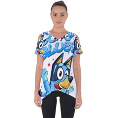 Super Bluey Cut Out Side Drop T-shirt by avitendut