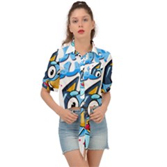 Super Bluey Tie Front Shirt  by avitendut