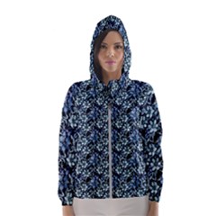 Blue Flowers 001 Women s Hooded Windbreaker by DinkovaArt