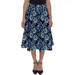 Blue Flowers 001 Perfect Length Midi Skirt by DinkovaArt