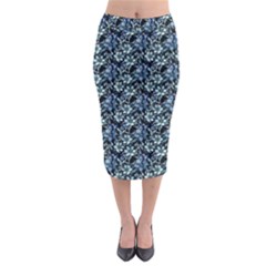 Blue Flowers 001 Midi Pencil Skirt by DinkovaArt