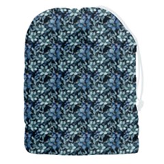 Blue Flowers 001 Drawstring Pouch (3xl) by DinkovaArt