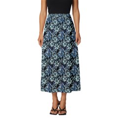 Blue Flowers 001 Classic Midi Chiffon Skirt by DinkovaArt