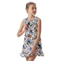 Blue Flowers Kids  Pilgrim Collar Ruffle Hem Dress View2