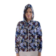 Blue Flowers 2 Women s Hooded Windbreaker by DinkovaArt