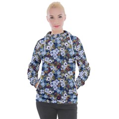 Blue Flowers 2 Women s Hooded Pullover