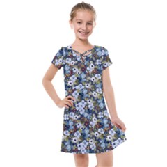 Blue Flowers 2 Kids  Cross Web Dress by DinkovaArt