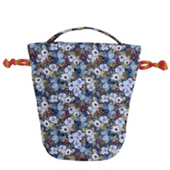 Blue Flowers 2 Drawstring Bucket Bag