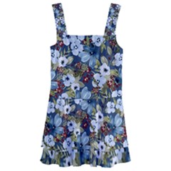 Blue Flowers 2 Kids  Layered Skirt Swimsuit by DinkovaArt