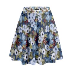 Blue Flowers Blue Flowers 2 High Waist Skirt by DinkovaArt