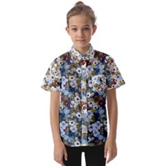 Blue Flowers Blue Flowers 2 Kids  Short Sleeve Shirt by DinkovaArt