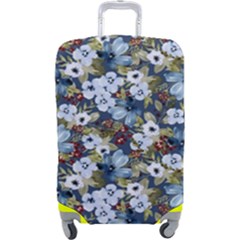 Blue Flowers Blue Flowers 2 Luggage Cover (large) by DinkovaArt