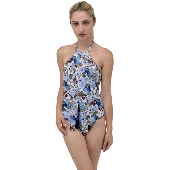 Blue Flowers Blue Flowers 2 Go with the Flow One Piece Swimsuit