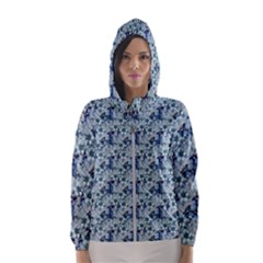 Blue Roses Women s Hooded Windbreaker by DinkovaArt