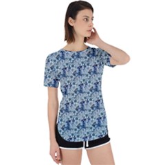 Blue Roses Perpetual Short Sleeve T-shirt by DinkovaArt