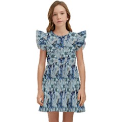 Blue Roses Kids  Winged Sleeve Dress by DinkovaArt