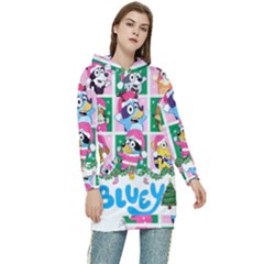 Bluey Christmas Women s Long Oversized Pullover Hoodie by avitendut